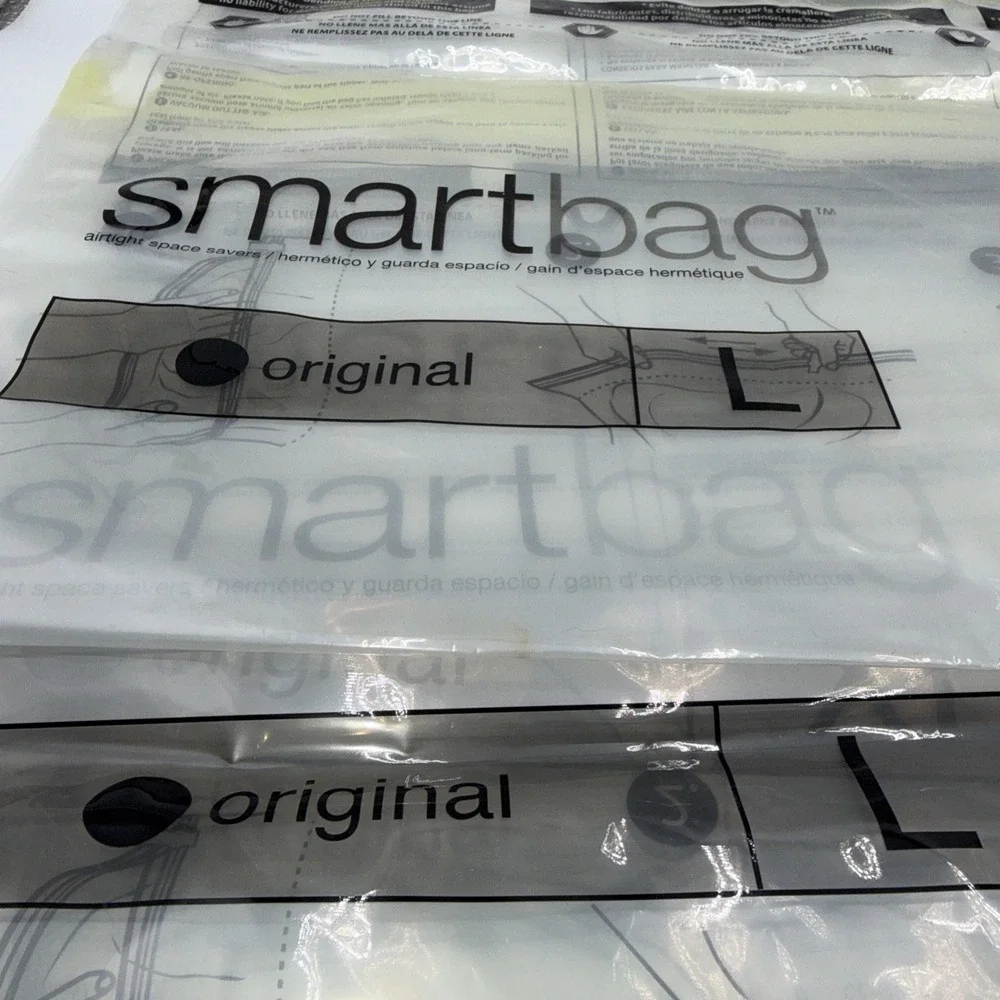 Smartbag Lot Of 5 Travel Airtight Space Saver Bags 1-XL 2-Medium 2-Large NEW
